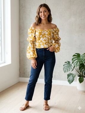 High-Rise Straight Dark Blue Women's Jeans